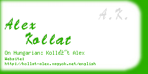 alex kollat business card